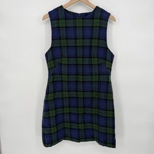 VTG Limited America Sz 10 Wool Blend Tartan Plaid Sleeveless Mini Shift Dress